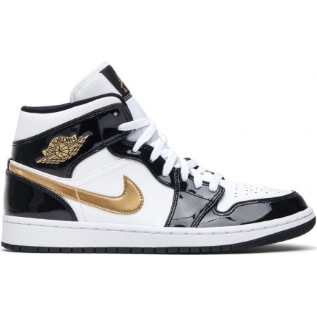 Air Jordan 1 Mid Patent 'Black Gold'