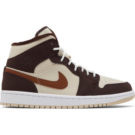 Wmns Air Jordan 1 Mid SE 'Cream Dark Chocolate'