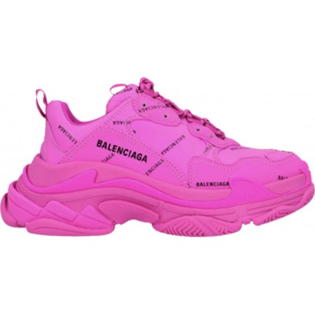 Balenciag* Wmns Triple S Sneaker 'All Over Logo - Fuchsia'