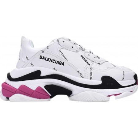 Balenciag* Triple S Sneaker 'Allover Logo - White Pink'