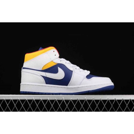 Air Jordan 1 Mid 'White Deep Royal Blue'