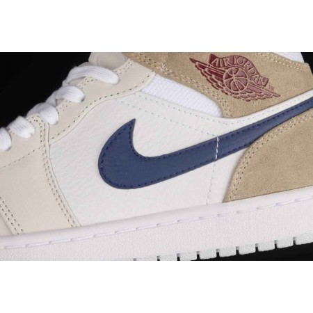 Air Jordan 1 Mid 'White Khaki Blue Void'