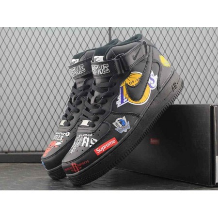 Supreme x NBA x Air Force 1 Mid 07 'Black'