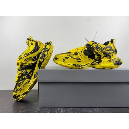 Balenciag* Track Sneaker 'Graffiti - Yellow Black'