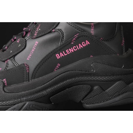 Balenciag* Wmns Triple S Sneaker 'All Over Logo - Black Pink'