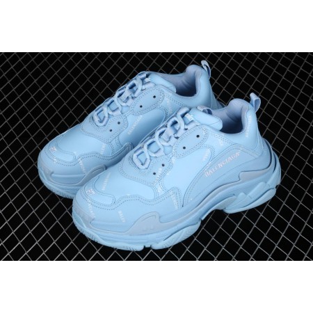 Balenciag* Wmns Triple S Sneaker 'Allover Logo - Light Blue'