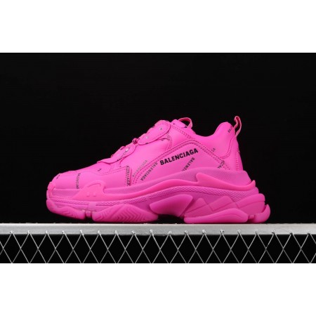 Balenciag* Wmns Triple S Sneaker 'All Over Logo - Fuchsia'