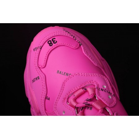 Balenciag* Wmns Triple S Sneaker 'All Over Logo - Fuchsia'