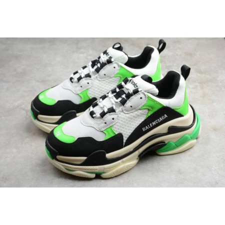 Balenciag* Triple S Sneaker 'White Green Fluo'