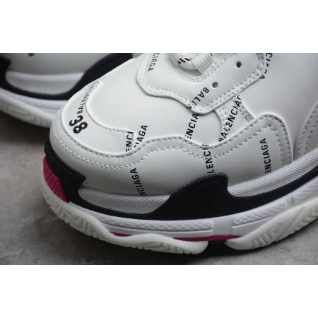 Balenciag* Triple S Sneaker 'Allover Logo - White Pink'