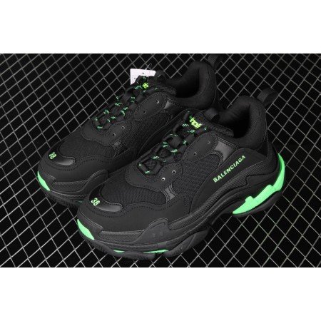 Balenciag* Triple S Sneaker 'Black Flou Green'