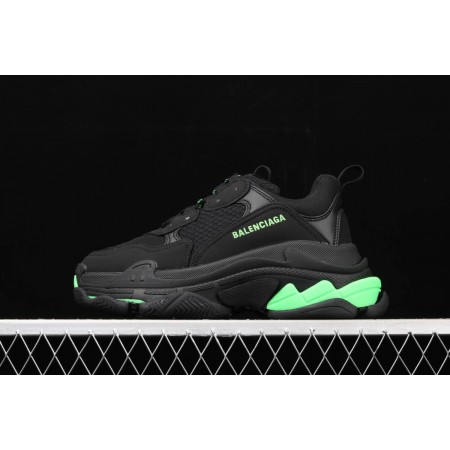 Balenciag* Triple S Sneaker 'Black Flou Green'