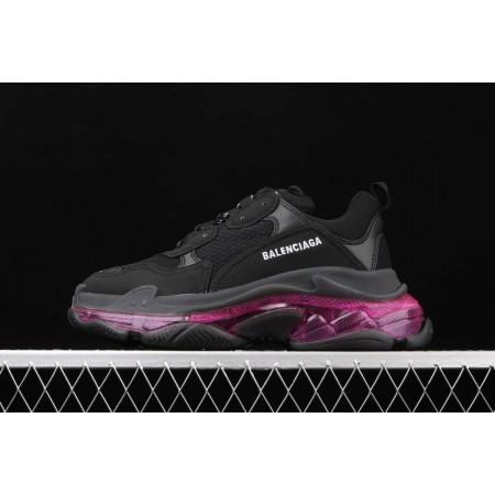 Balenciag* Triple S Sneaker 'Clear Sole - Black Pink Neon'