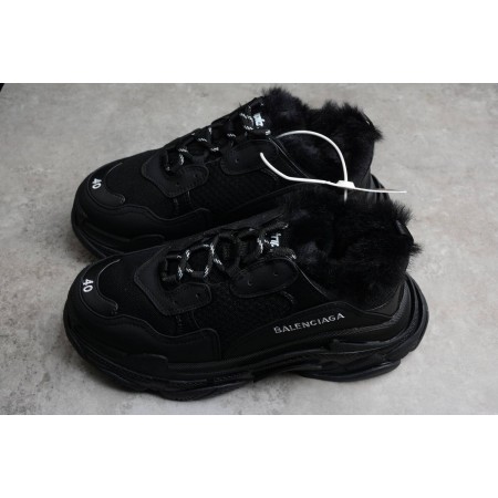 Balenciag* Wmns Triple S Sneaker 'Fake Fur - Black'