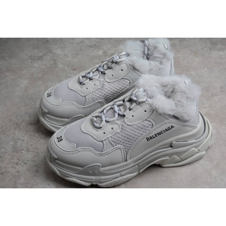 Balenciag* Triple S Sneaker 'Faux Fur - Grey'