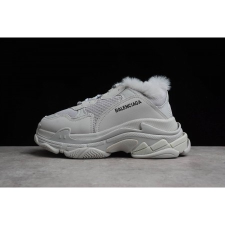 Balenciag* Triple S Sneaker 'Faux Fur - Grey'