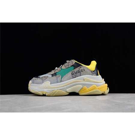 Gucc* x Balenciag* Triple S 'The Hacker Project - Beige Yellow'