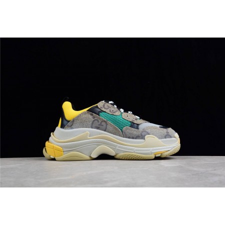 Gucc* x Balenciag* Triple S 'The Hacker Project - Beige Yellow'