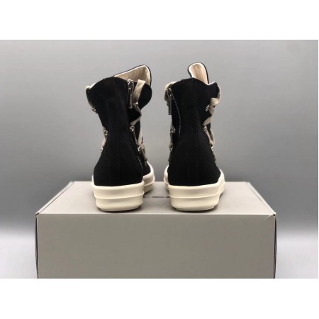 Rick Owens DRKSHDW Strobe Cotton Denim Hexa High 'Black Milk'