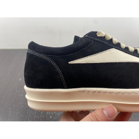 Rick Owens EDFU Suede Leather Vintage Low 'Black Milk'