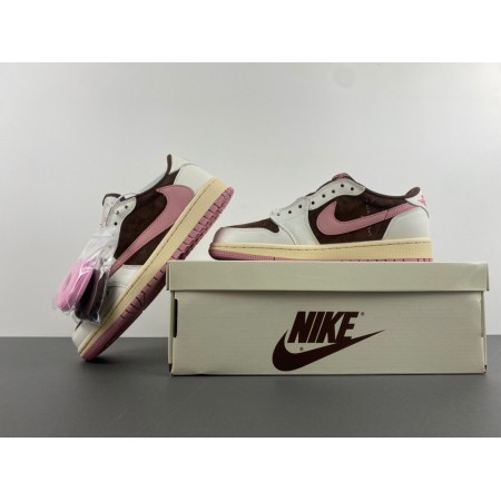 Travis Scott x Wmns Air Jordan 1 Retro Low OG SP 'Dark Pony Pink Oxford'